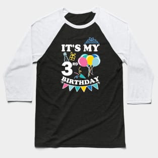 Kids It's My 3rd Birthday Celebrating three years Baseball T-Shirt